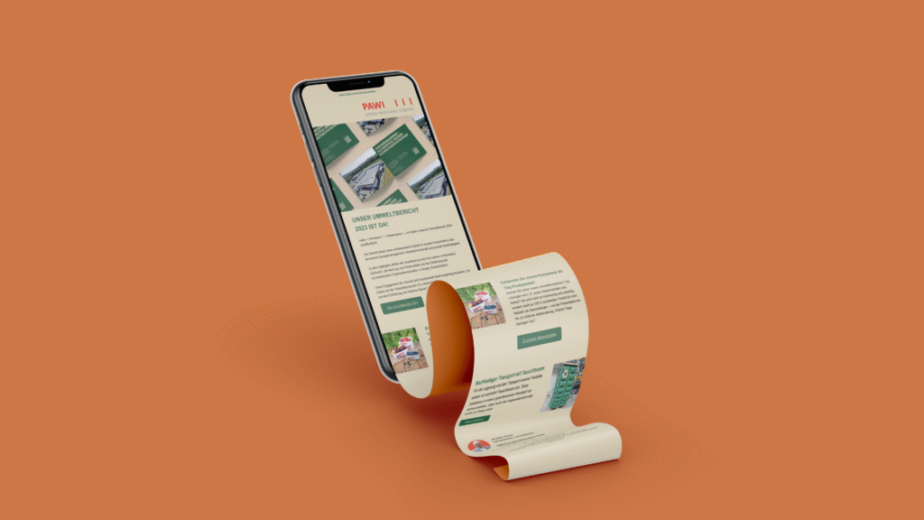 iPhone mit Newsletter von PAWI