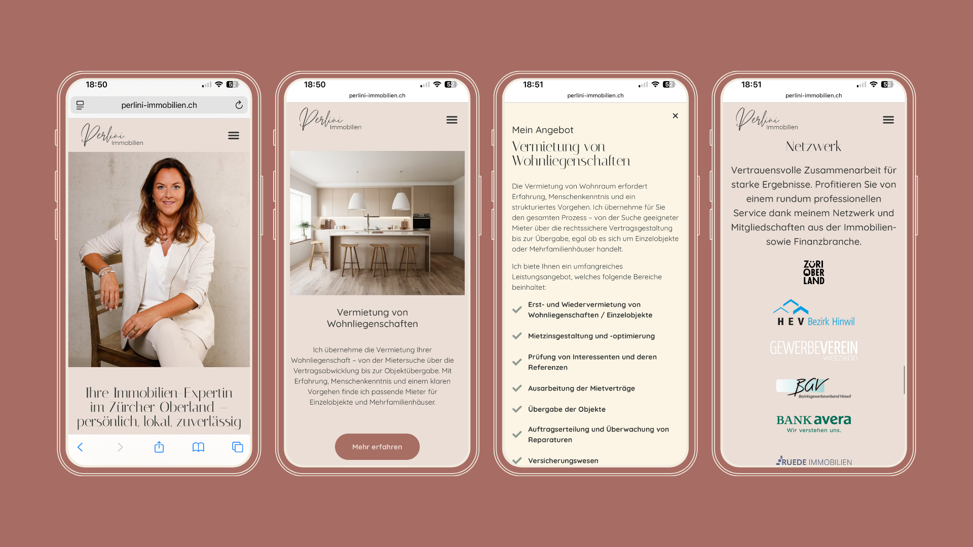 Responsive Webdesign für Immobilienbüro in Wetzikon
