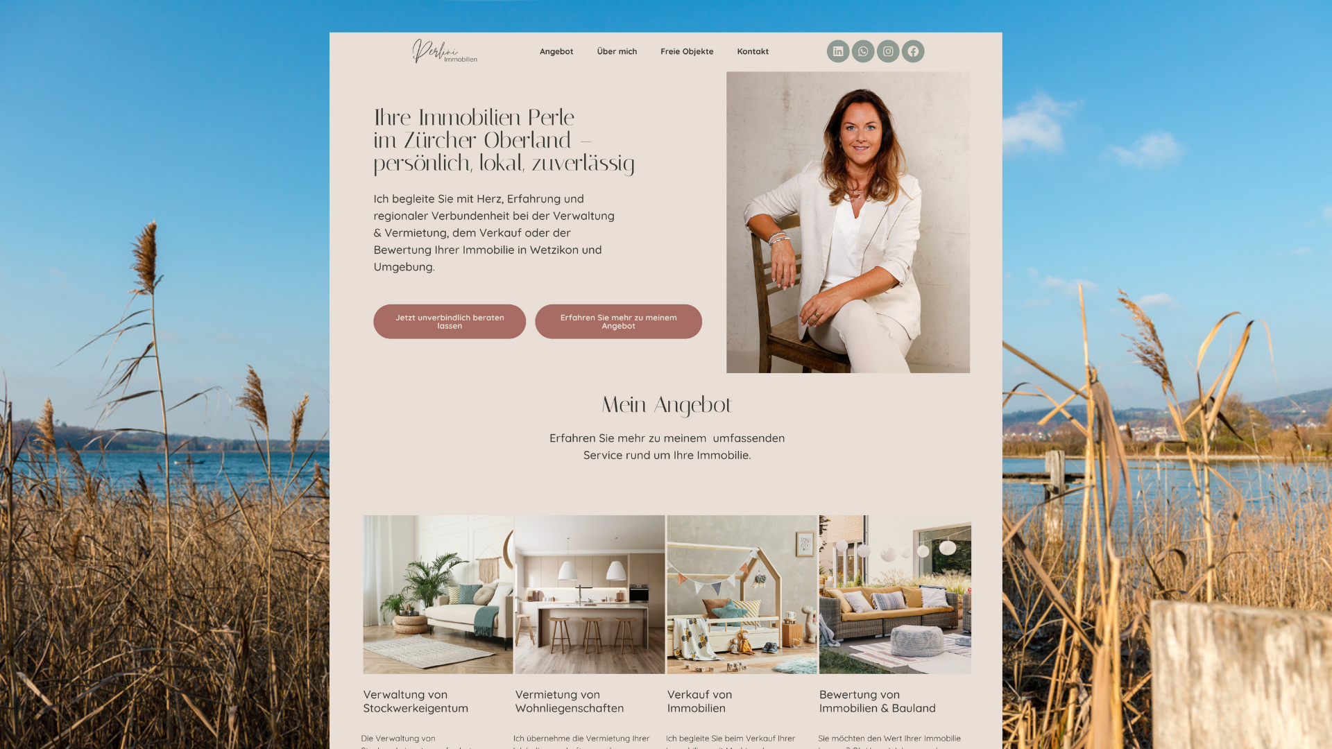 Übersicht Webdesign für Immobilien Büro