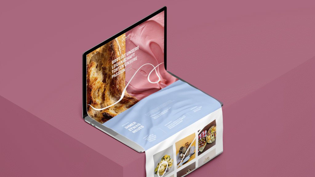 Auszug der Webseite von Bäckerei Schell für mein Portfolio